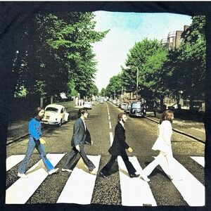 The Beatles Shirt Mens Large Black Abby Road Graphic 2013 Apple Black Cotton Tee